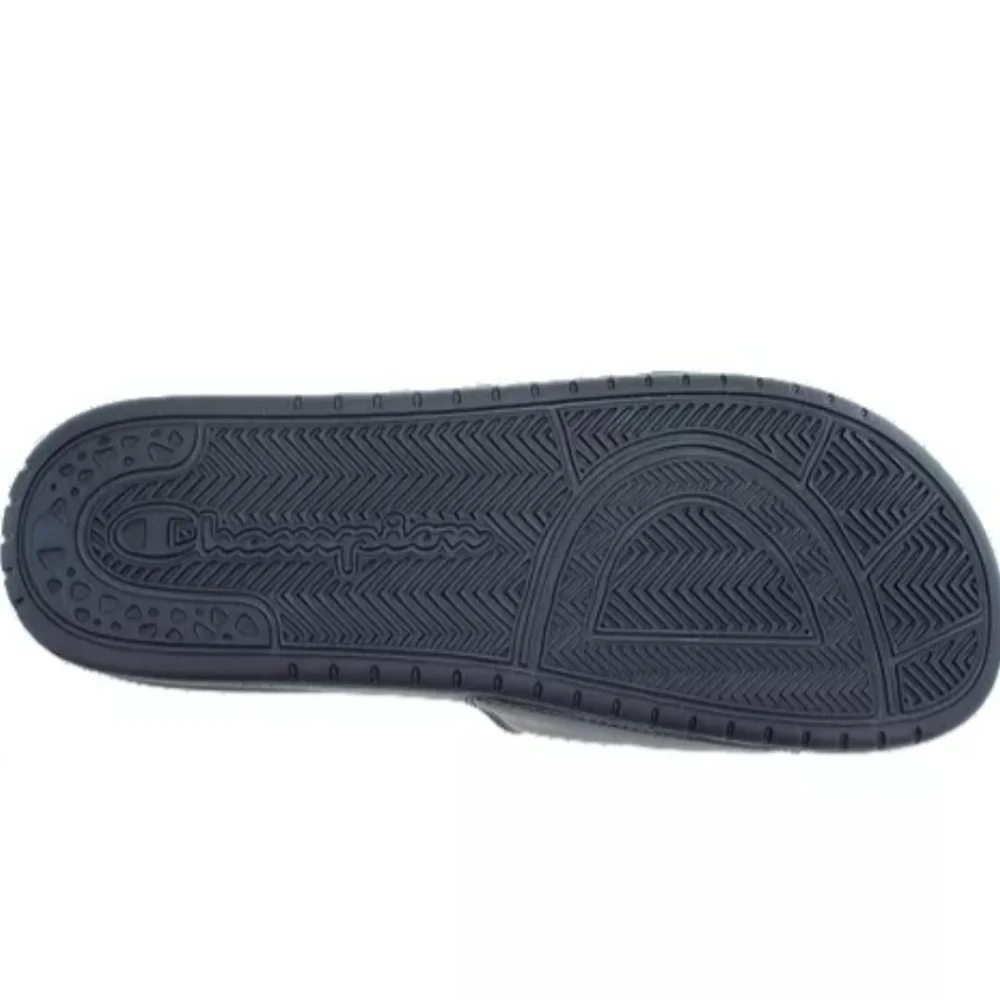 Champion Super Slide Split Script Logo Black Red Sandals